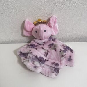 Manhattan Kids Babe Luxe Pink Elephant with Crown Security Blanket Lovey Flowers